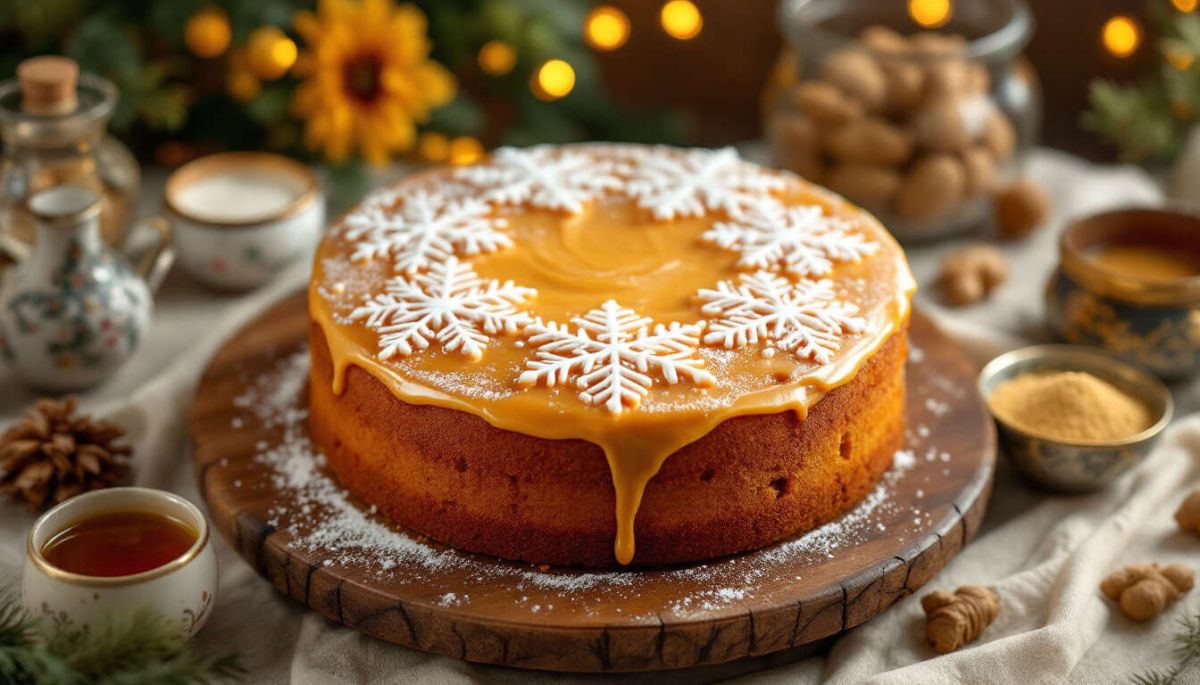 Gâteau au gingembre et miel pour les fêtes sans œufs