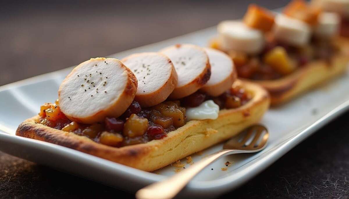 Un feuilleté au boudin blanc et chutney de figue à découvrir absolument