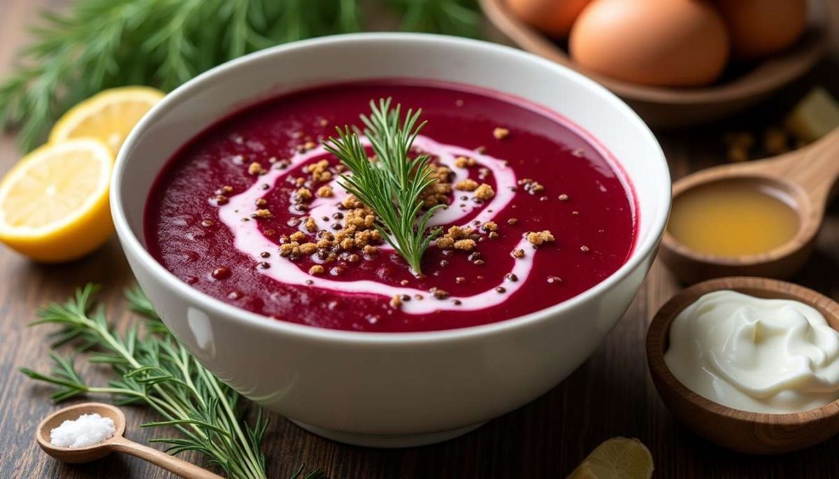 Une délicieuse soupe de betterave rouge polonaise à découvrir