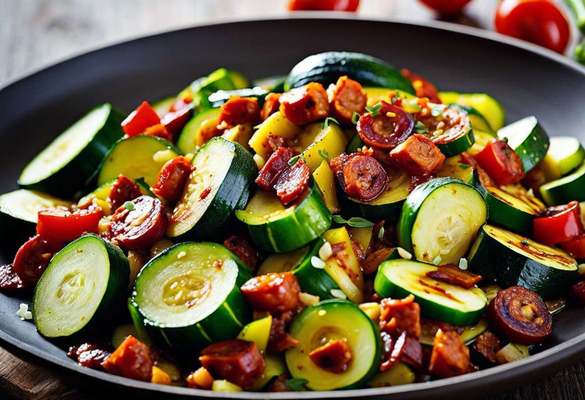 Poêlée de courgettes au chorizo : une recette irrésistible