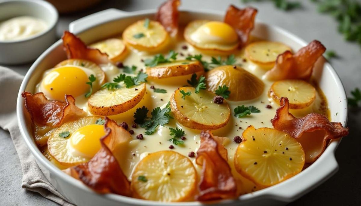 Tartiflette gourmande aux endives et pommes de terre