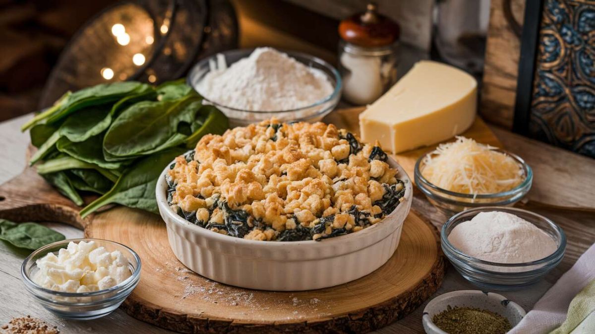 Un crumble d'épinards et fromage frais à savourer sans modération