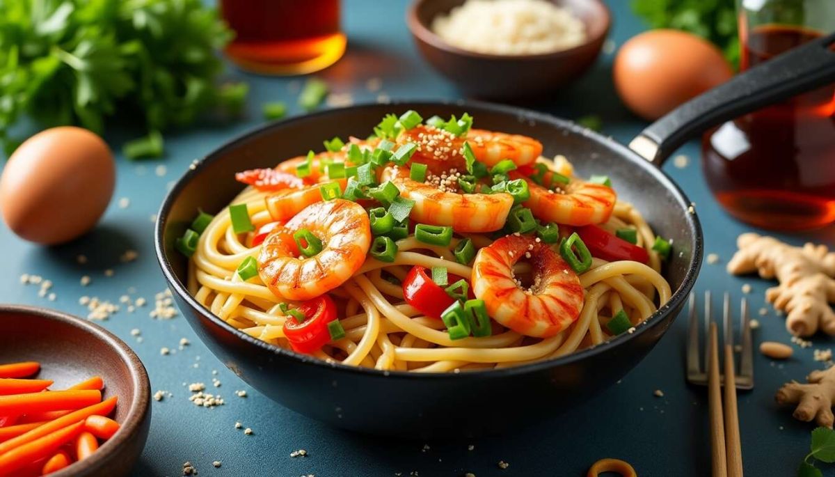 Une recette rapide et colorée de wok de crevettes aux légumes