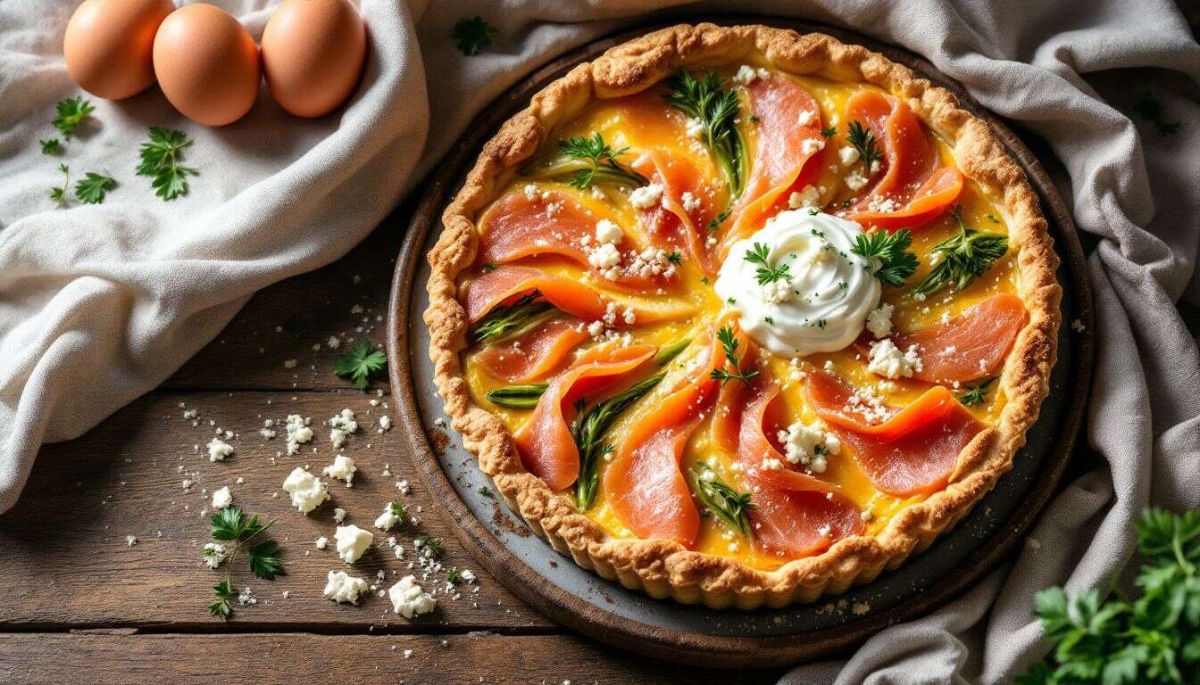 Dégustez une quiche savoureuse au saumon et poireaux