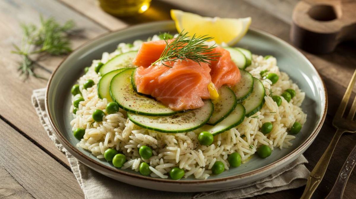 La recette estivale incontournable : salade de riz au saumon et légumes croquants