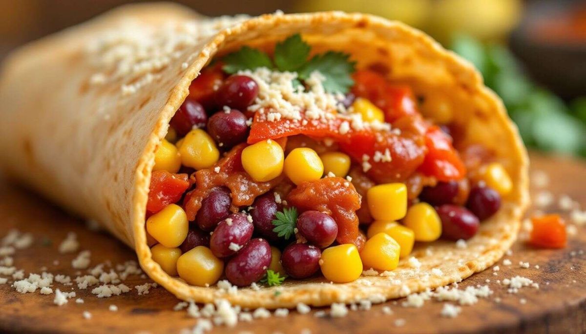 Savourez un wrap végétarien à la mexicaine en un clin d'œil