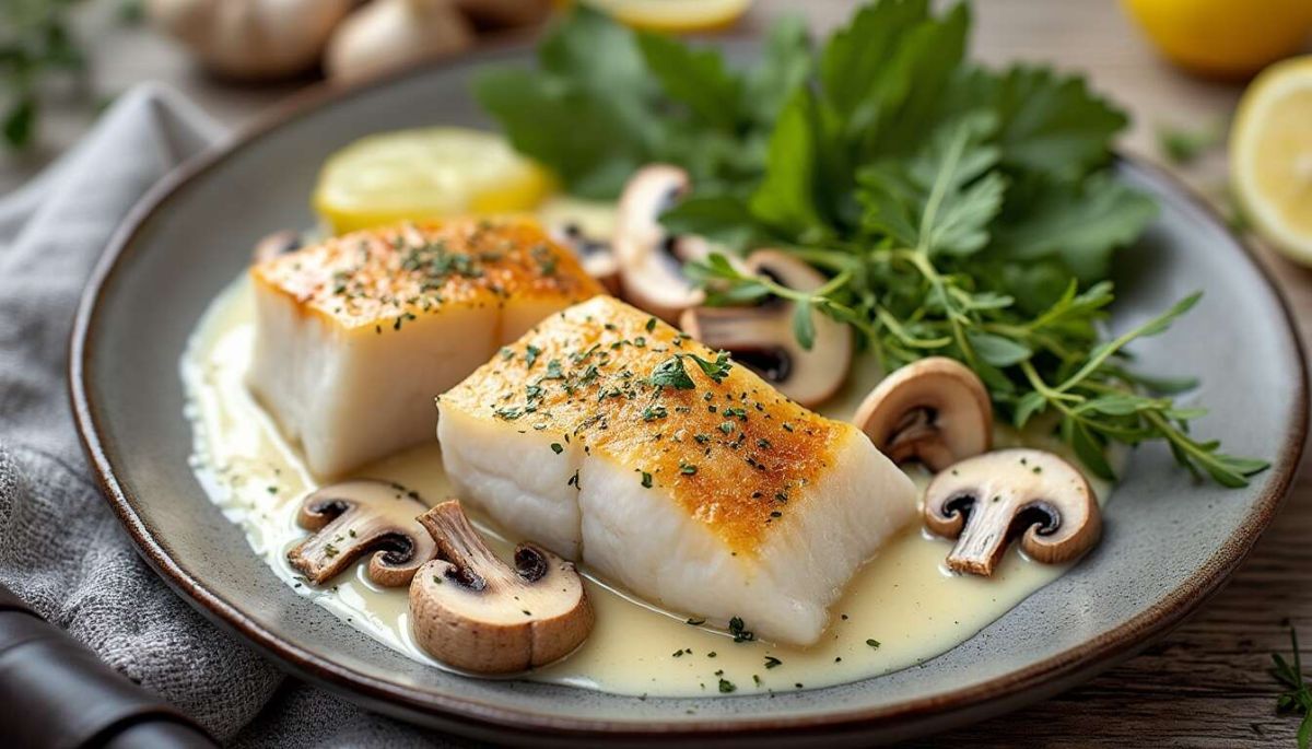 Un délice de poisson blanc aux champignons : une recette crémeuse à tester