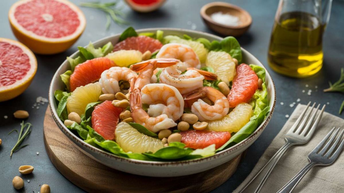 Salade légère au pamplemousse, crevettes et cacahuètes : une recette estivale