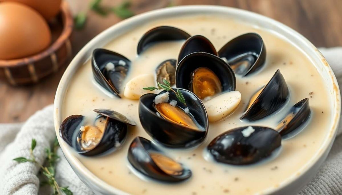 Savourez cette onctueuse soupe de moules à la crème