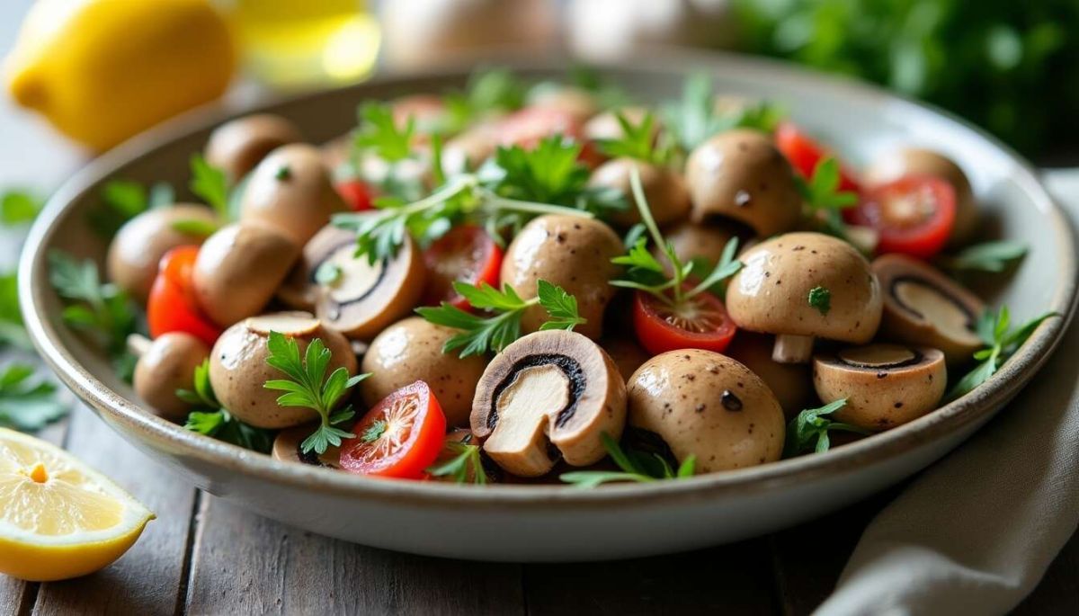 Une salade de champignons de Paris crue pour éblouir vos invités