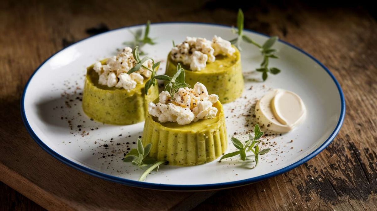 Une entrée irrésistible : les mini flans de petits pois au chèvre